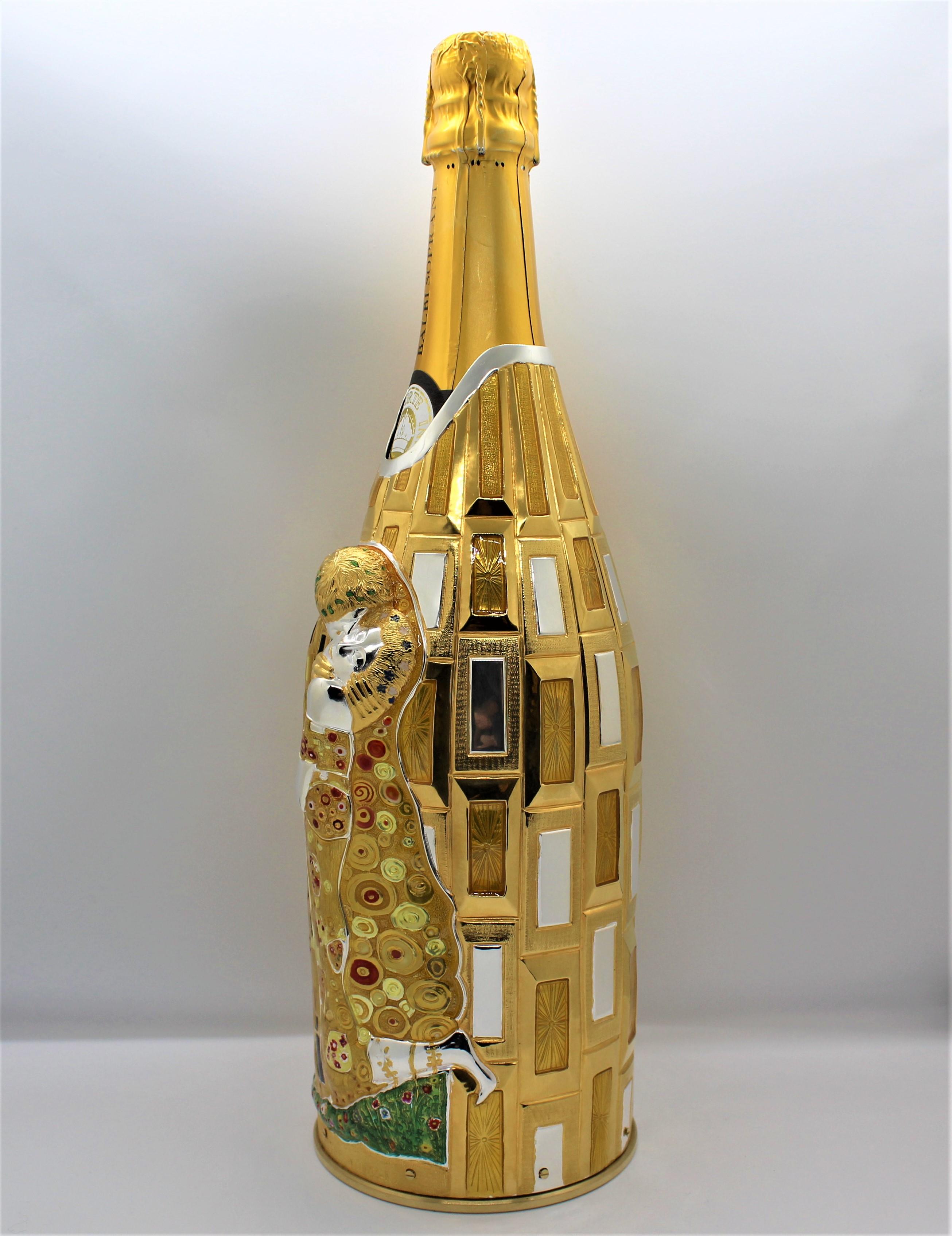 Contemporain K-OVER Champagne, 21e siècle, argent pur massif, The Kiss, Italie en vente