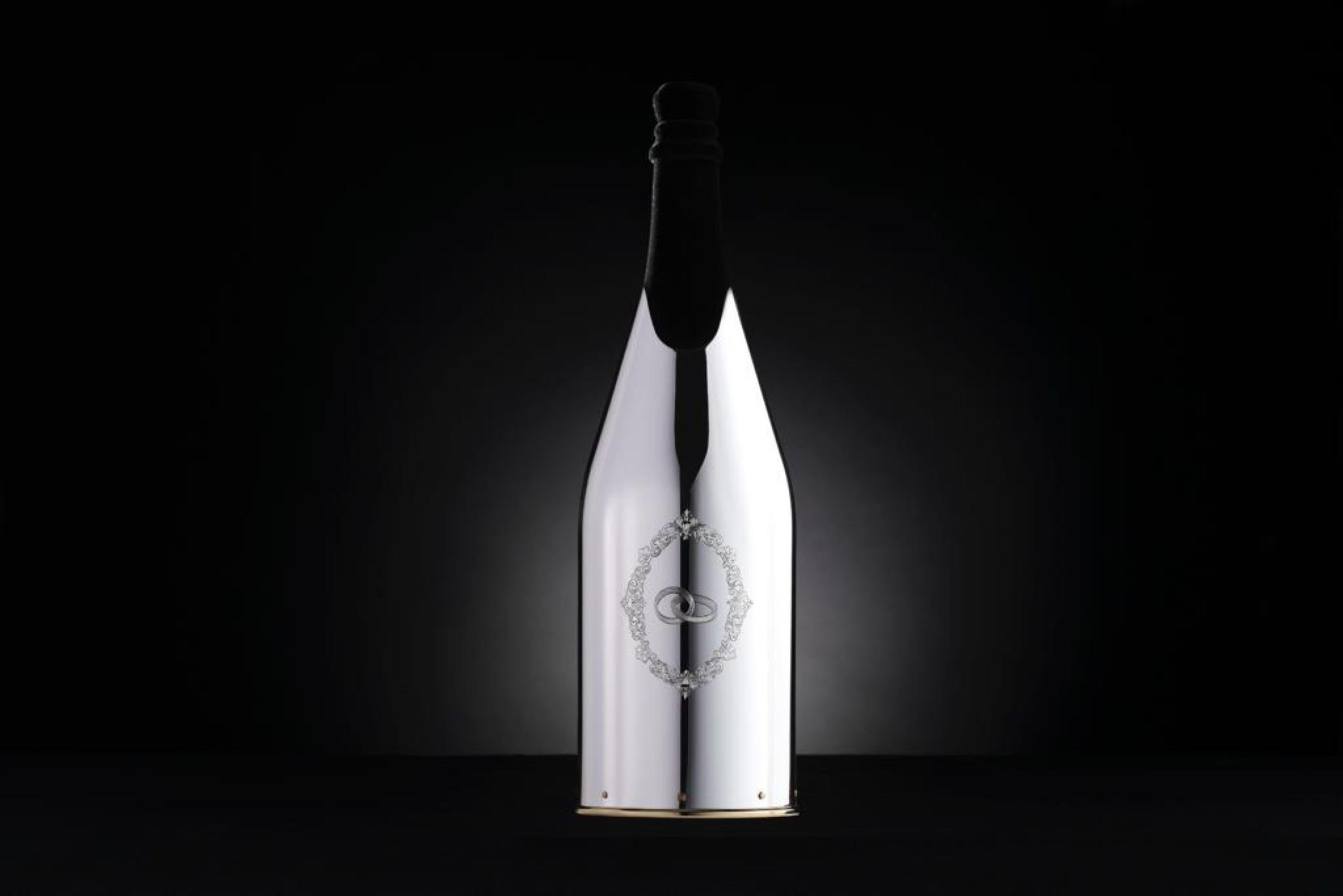 K-OVER Champagne, 21e siècle, argent pur et massif, alliances, Italie Unisexe en vente