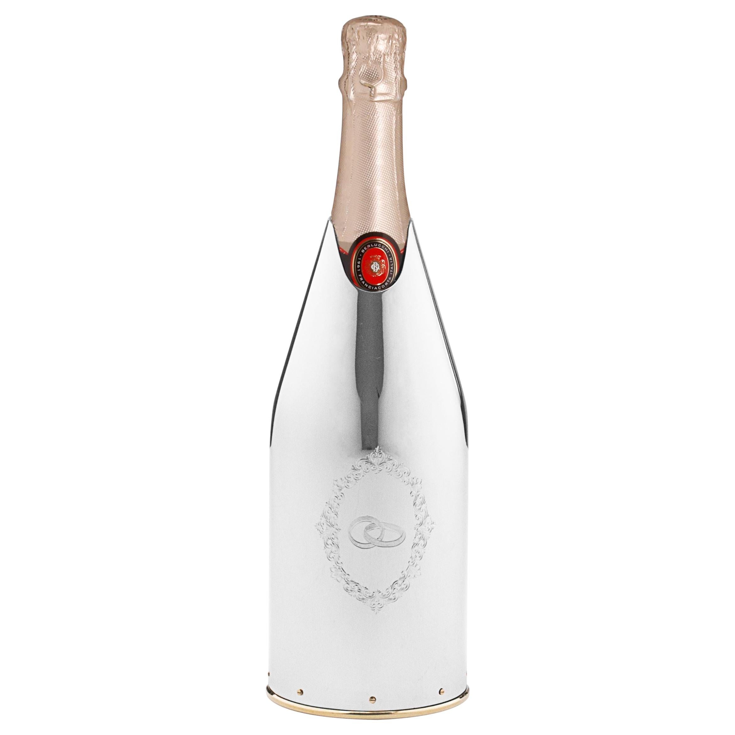 K-OVER Champagner, 21. Jahrhundert, massives reines Silber, Ehering, Italien