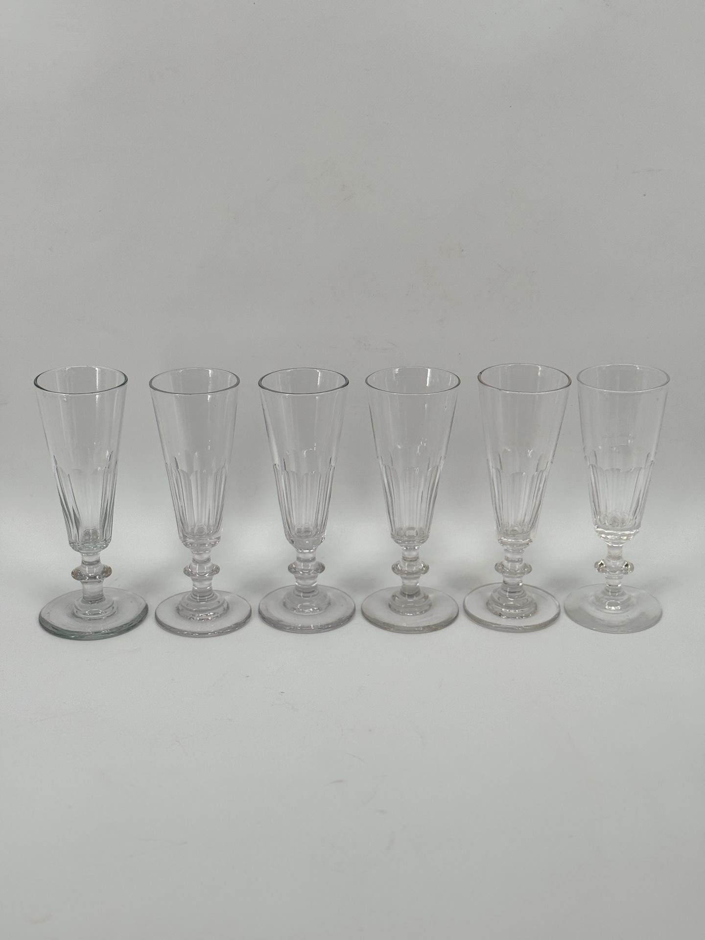 Champagne Cristal Glasses, French XIXth Century, More Available For Sale 4