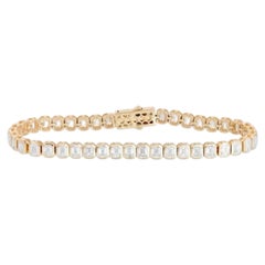 Bracciale tennis con diamanti champagne in oro giallo 14K (o 18k su richiesta)