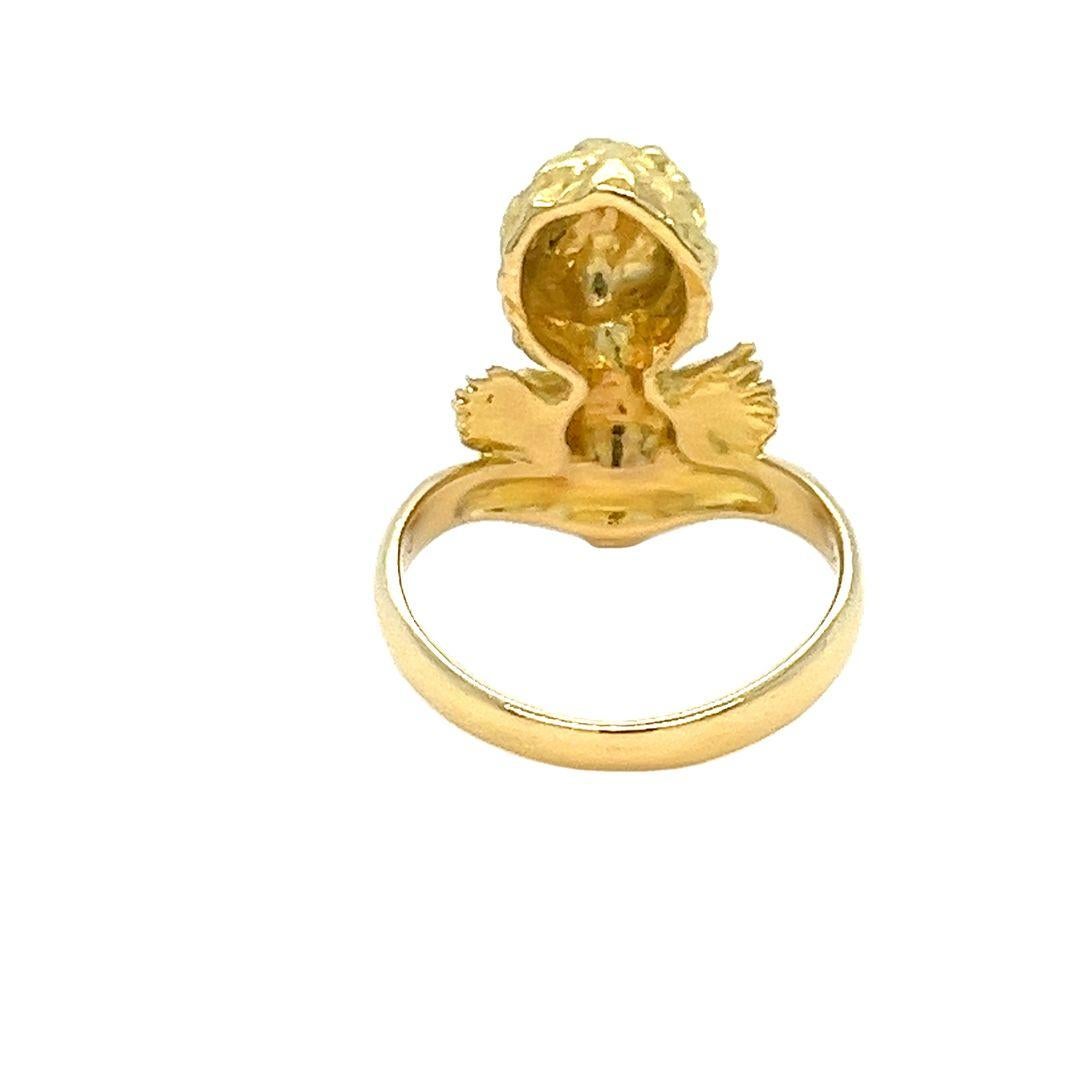 Bague chérubin champagne avec finition en or jaune mat Neuf - En vente à Coral Gables, FL