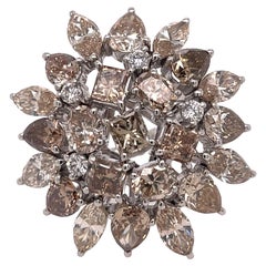 Champagne Diamond Cluster Ring