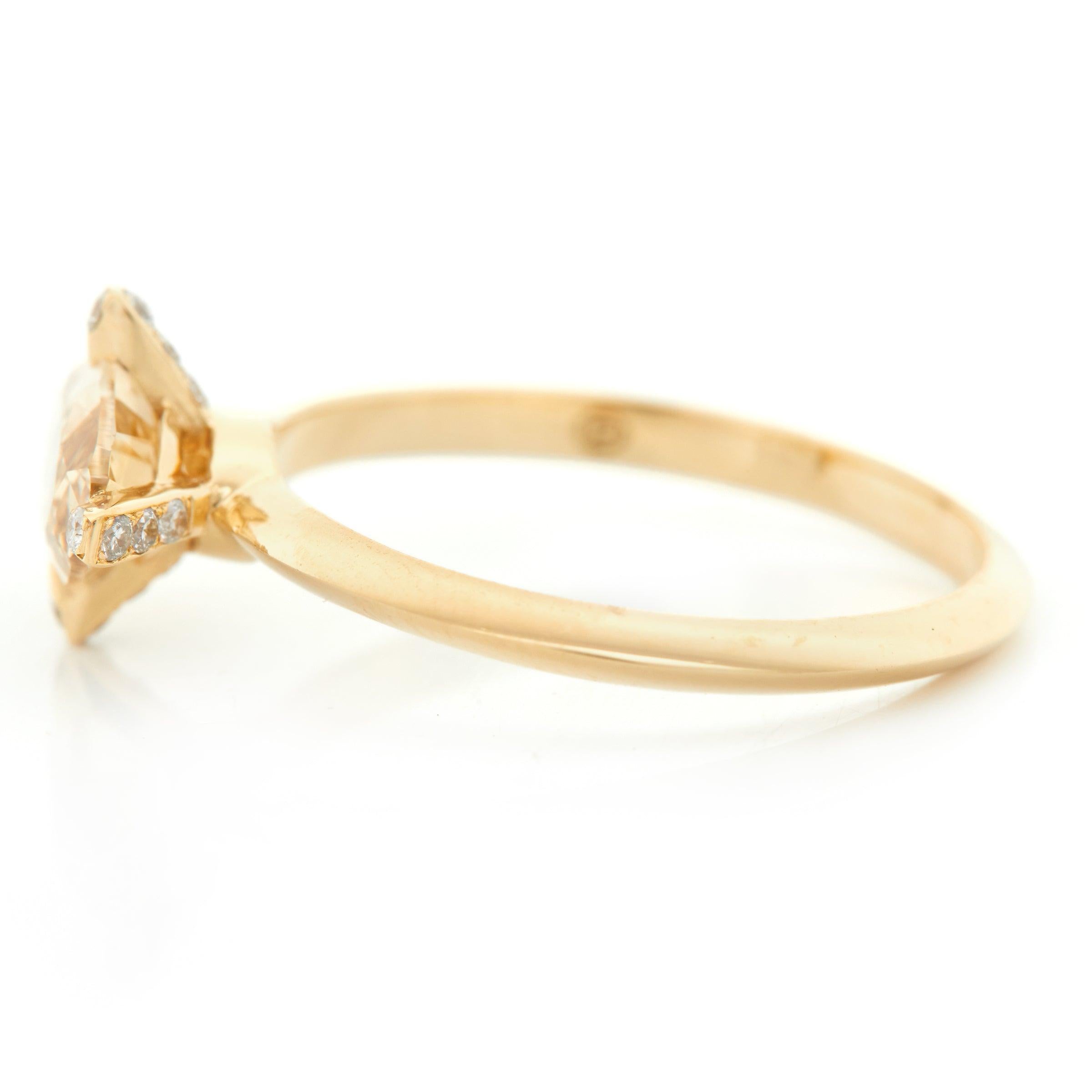 Modern YI Collection Champagne Diamond Compass Ring in 18k For Sale