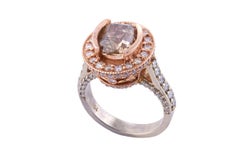 Champagne Diamond Cushion Cut Engagement Ring