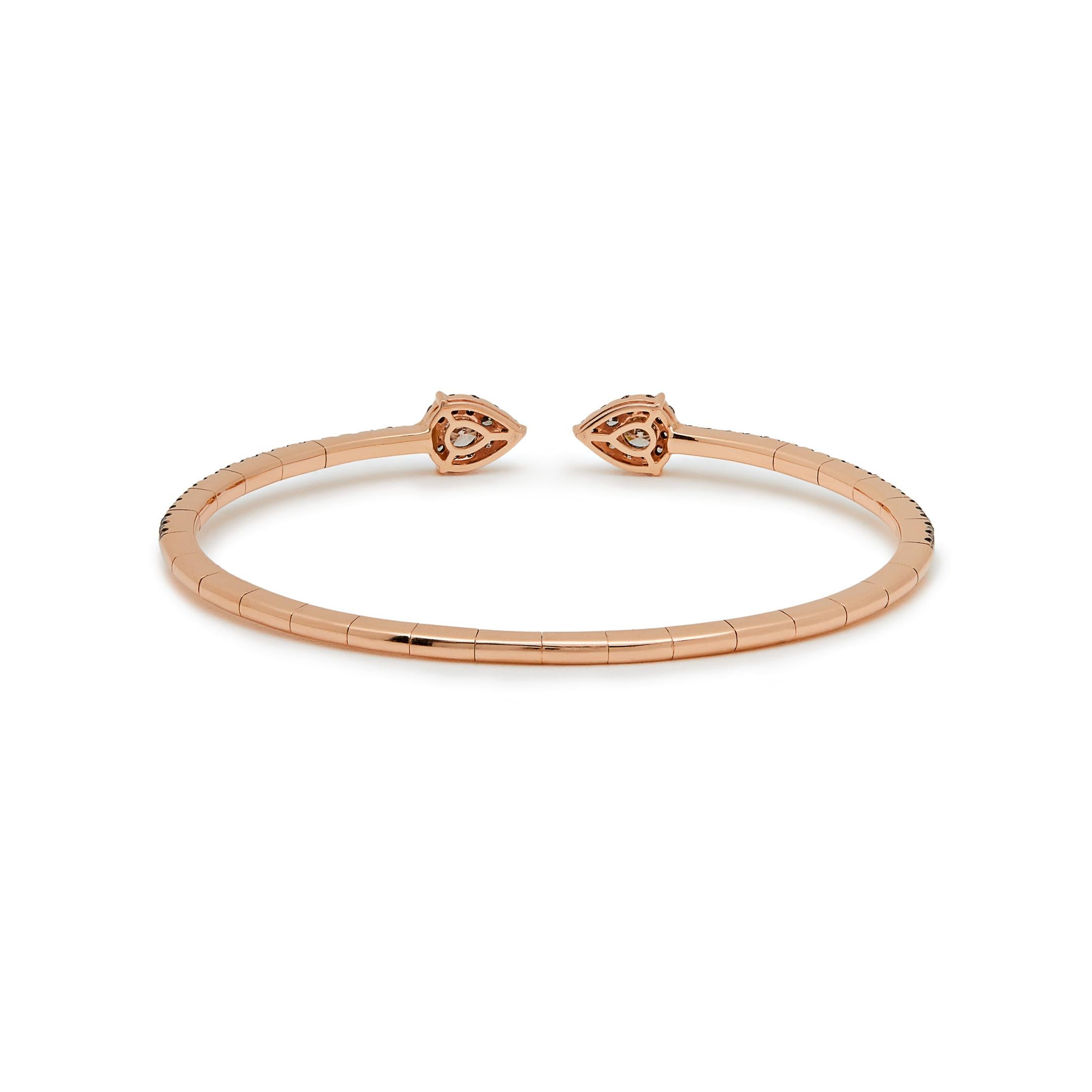 Brazalete flexible con diamantes champán en Nuevo estado para la venta en New York, NY