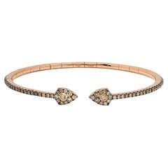 Champagne Diamond Flexible Cuff Bracelet