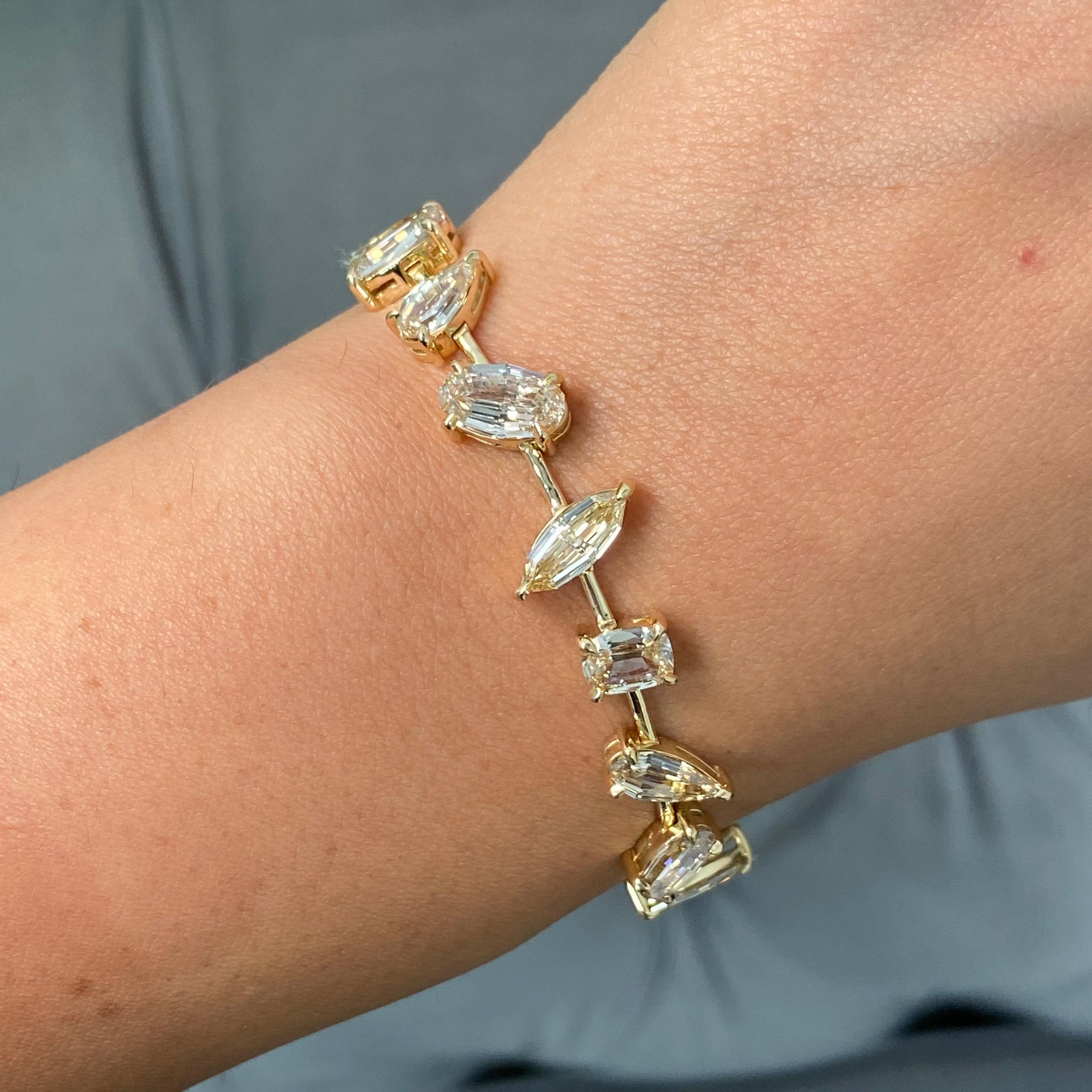 Pulsera Champán Diamante Motivo Mixto Moderno