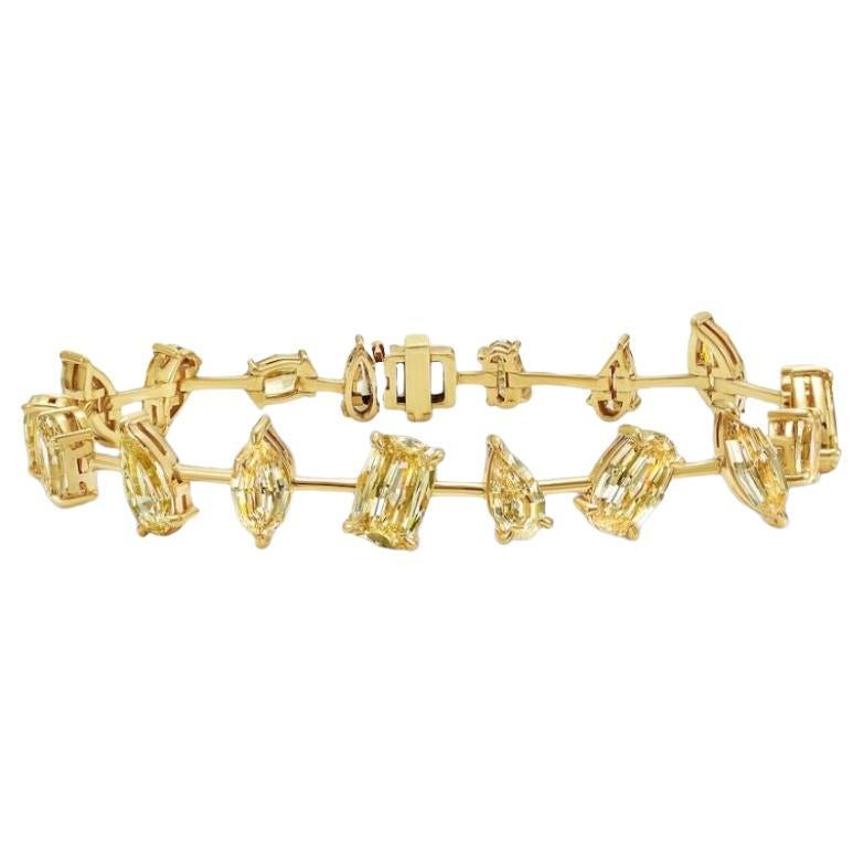 Bracelet à motifs mixtes avec diamants en champagne