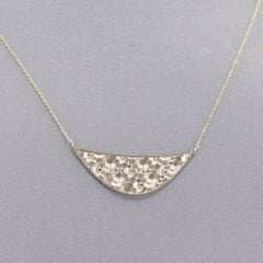 Champagne Diamond Prismatic White Gold Hex Crescent Necklace, Jo Hayes Ward