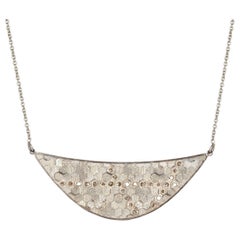 Champagne Diamond Prismatic White Gold Hex Crescent Necklace, Jo Hayes Ward