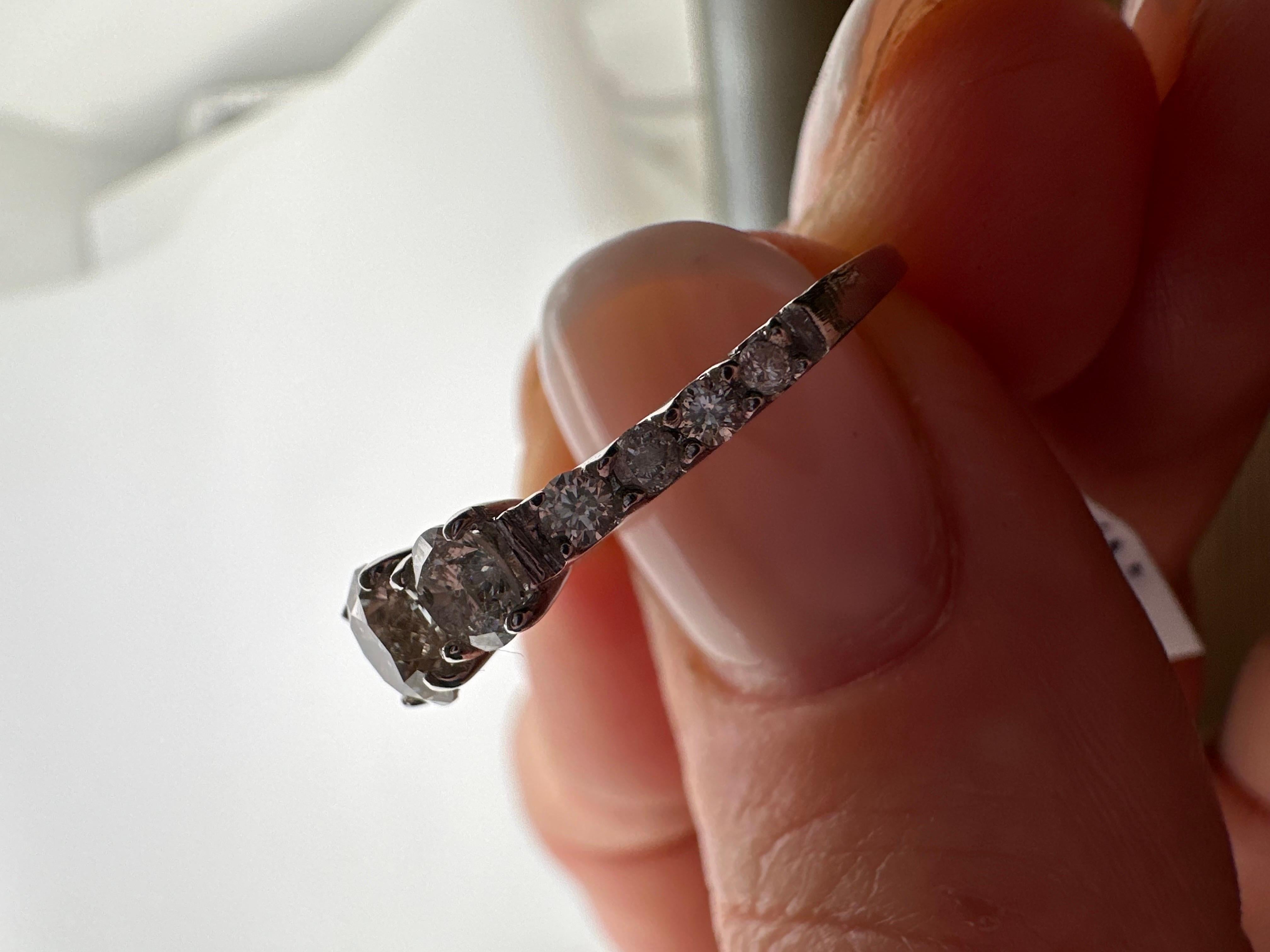 Women's or Men's Champagne Diamond ring 14KT gold For Sale