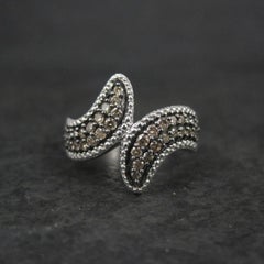 Champagne Diamond Ring Size 5 Sterling Silver 1.14 CWT