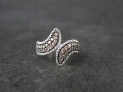 Champagne Diamond Ring Size 5 Sterling Silver 1.14 CWT