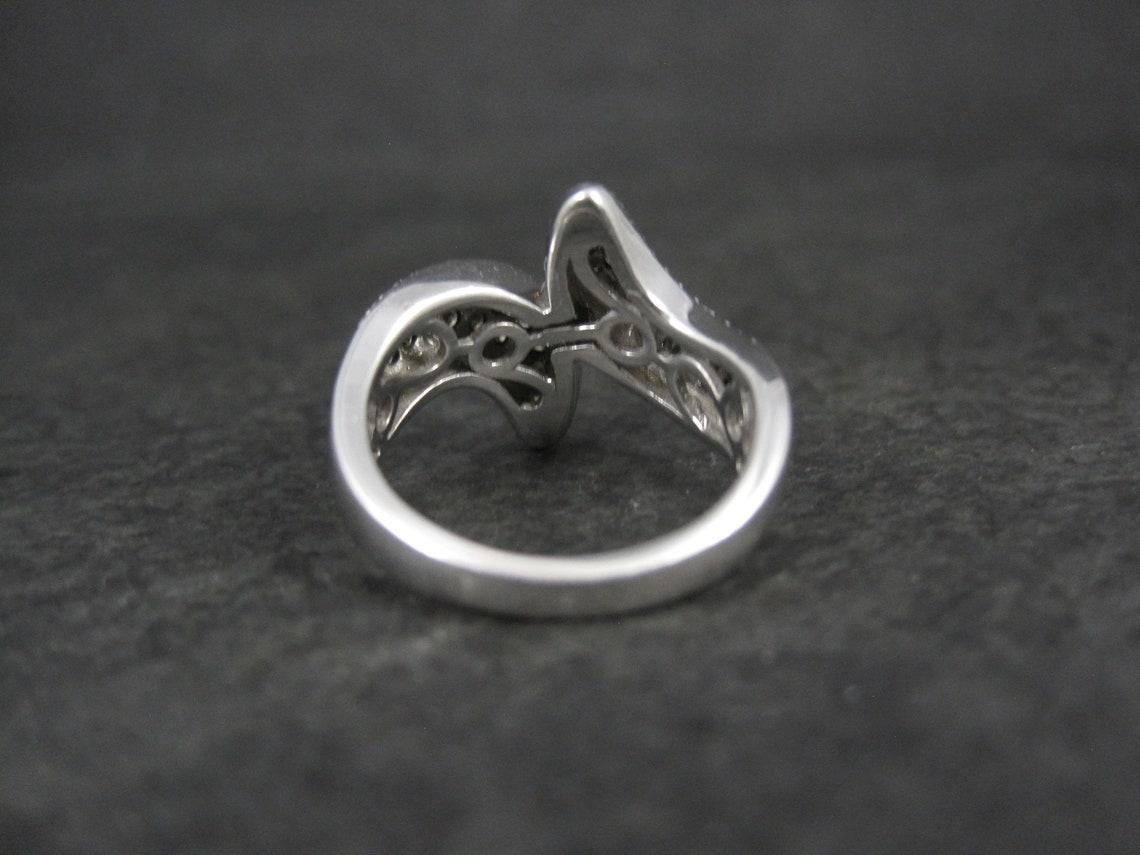 Champagne Diamond Ring Size 5 Sterling Silver 1.14 CWT In Excellent Condition For Sale In Webster, SD