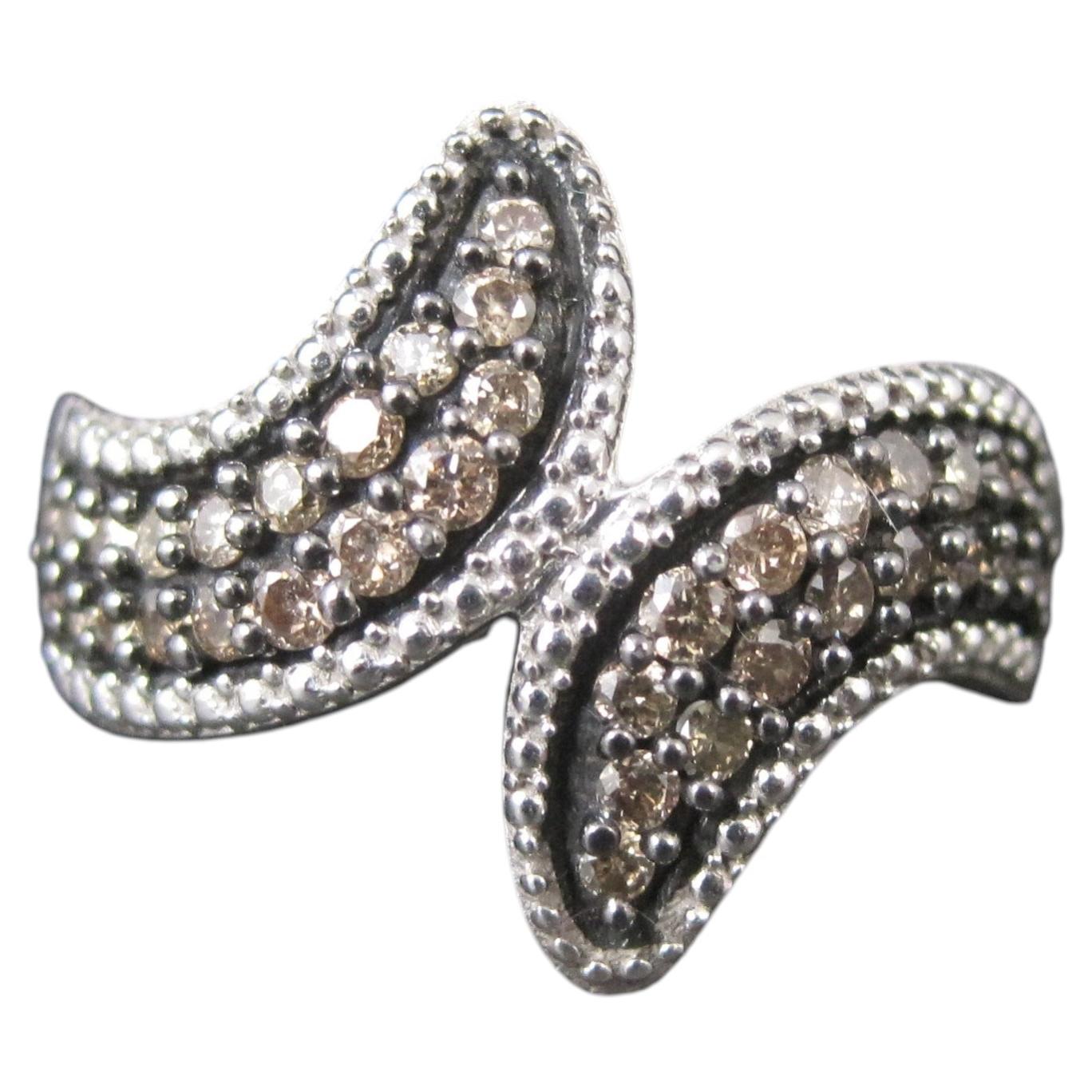 Bague champagne taille 5 en argent sterling 1,14 carat
