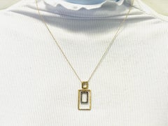 Champagne Diamond Round Pendant Necklace in 14K Yellow Gold