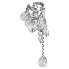 Champagne Ear Cuff in 925 Sterling Silver & Glass Crystals by O Sh