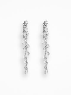 Champagne Earrings in Sterling Silver, Zirconia Studs & Glass Crystals by O Sh