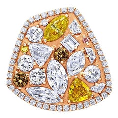 Champagne Fancy Diamond Confetti Ring