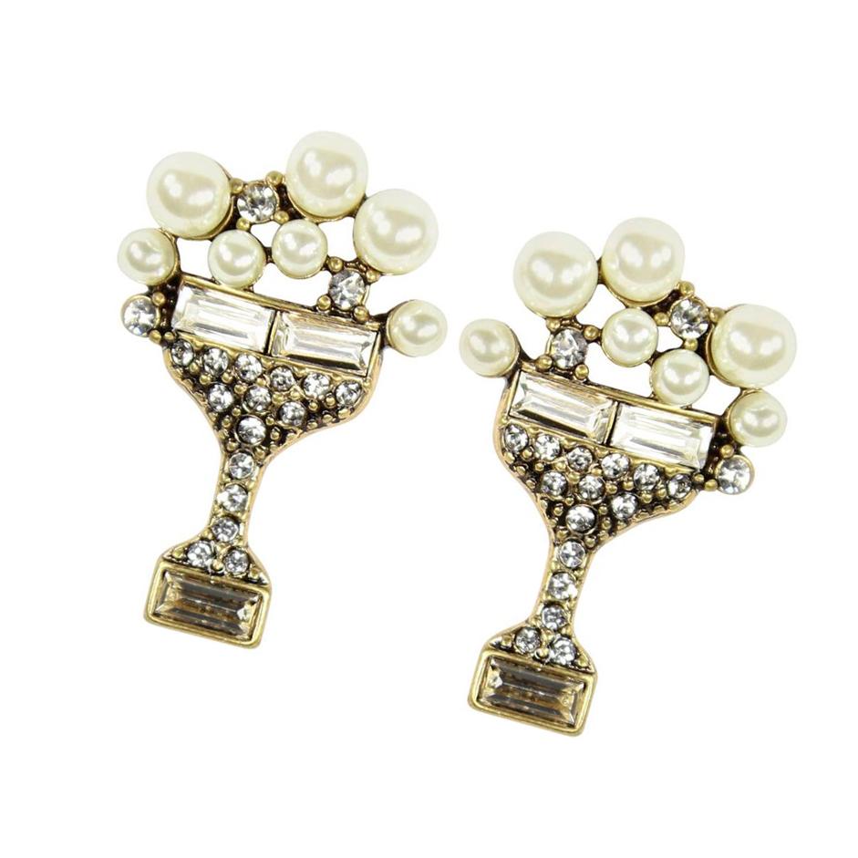 champagne statement earrings