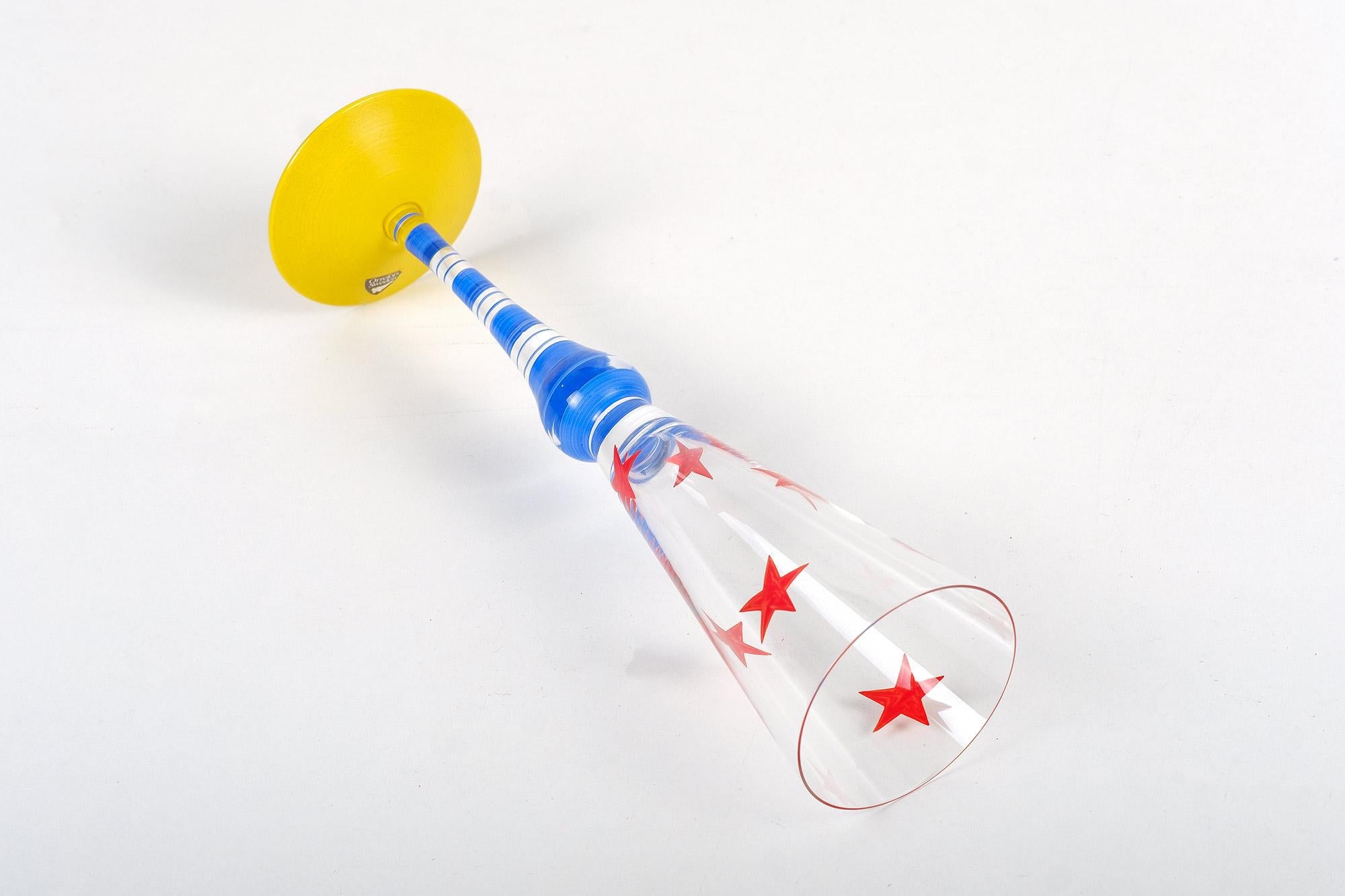 orrefors clown champagne flutes