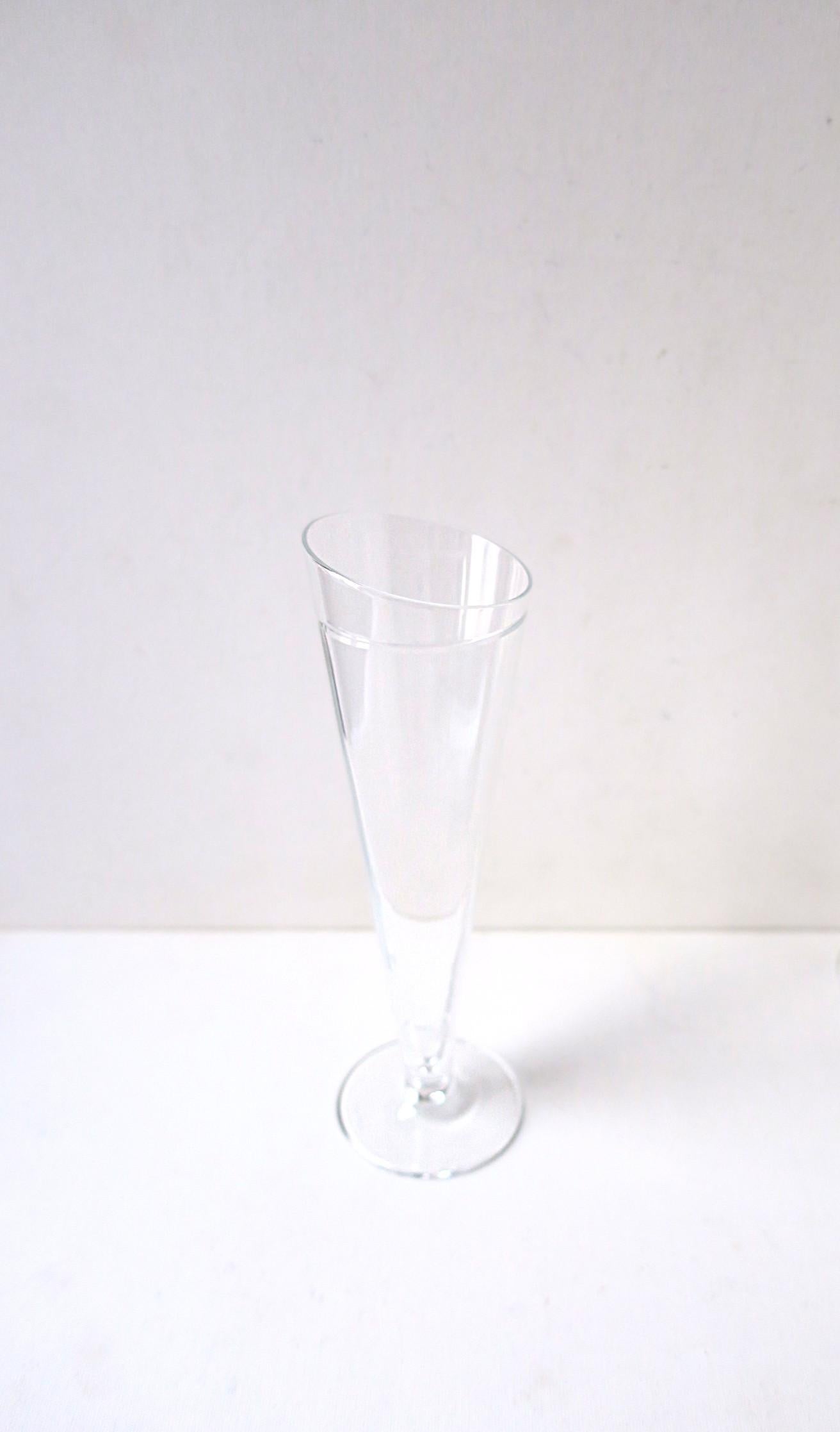 Murano Glass Champagne Flutes Glasses Italian Designer Carlo Moretti, Set of 10, 2 Sets Avail For Sale