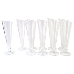 Flûtes à champagne Verres du designer italien Carlo Moretti, lot de 10, 2 lots disponibles