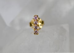 Champagne Garnet Earring Stud in 18 Karat Yellow Gold