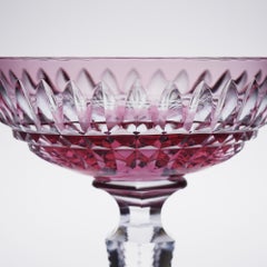 Champagne Glass in Pink Crystal Handcut