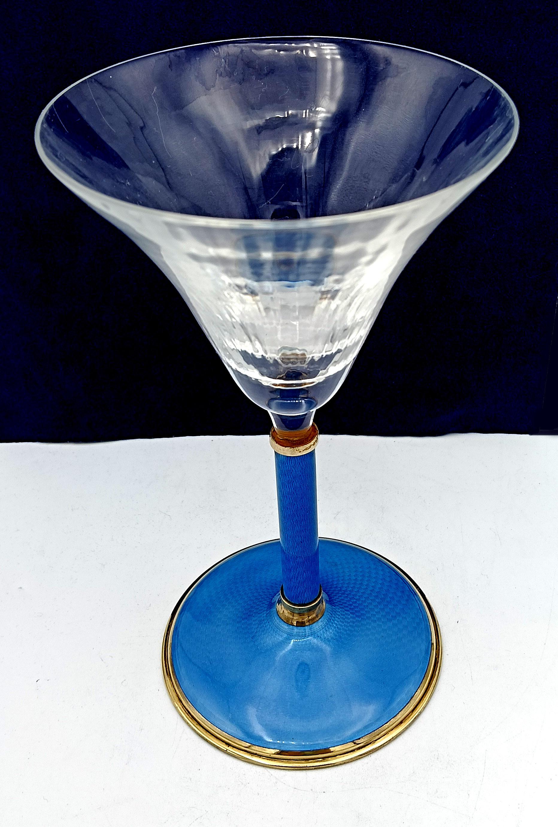 Italian verre à champagne avec pied et tige ronds Salimbeni en vente