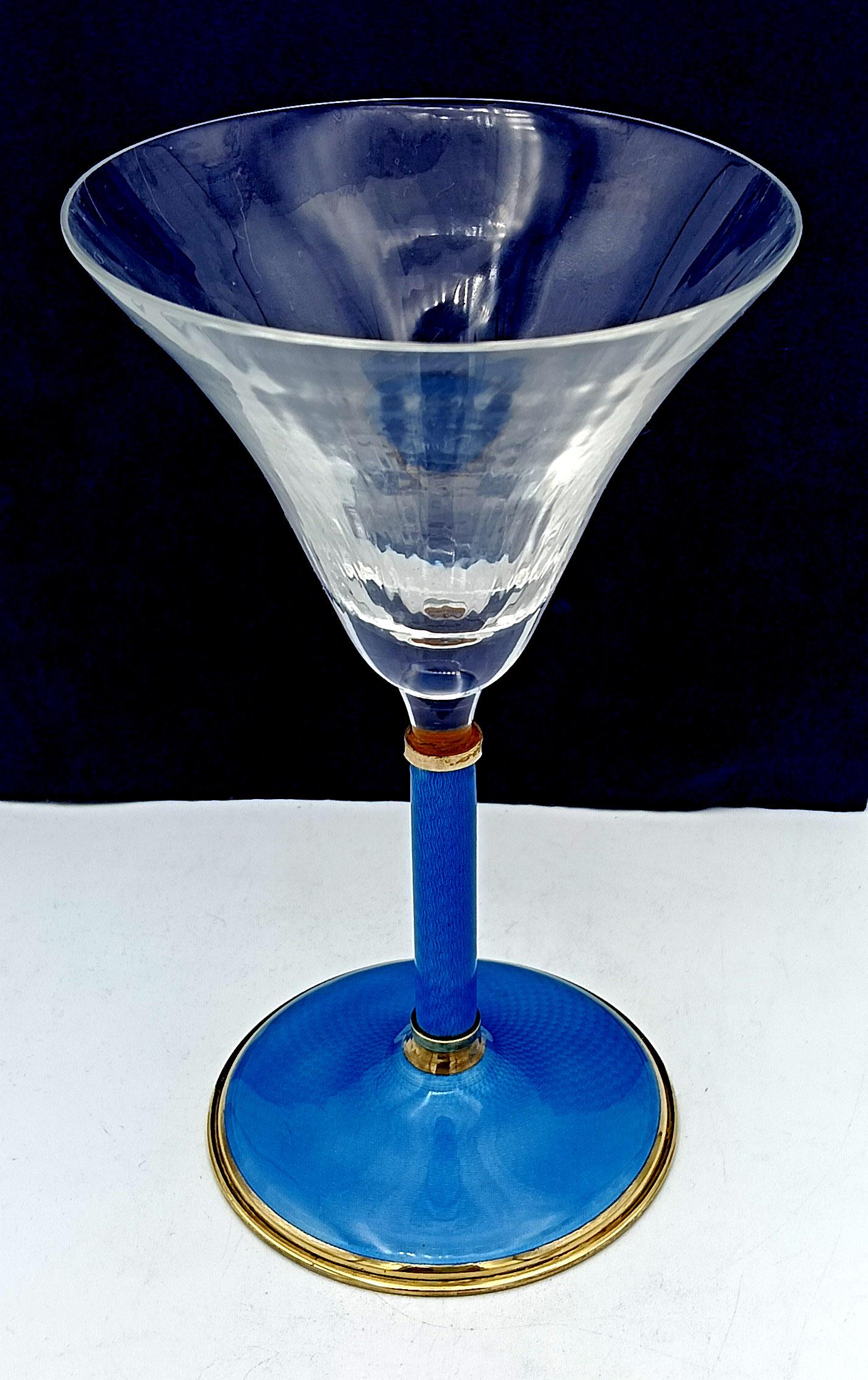 Mid-20th Century verre à champagne avec pied et tige ronds Salimbeni en vente
