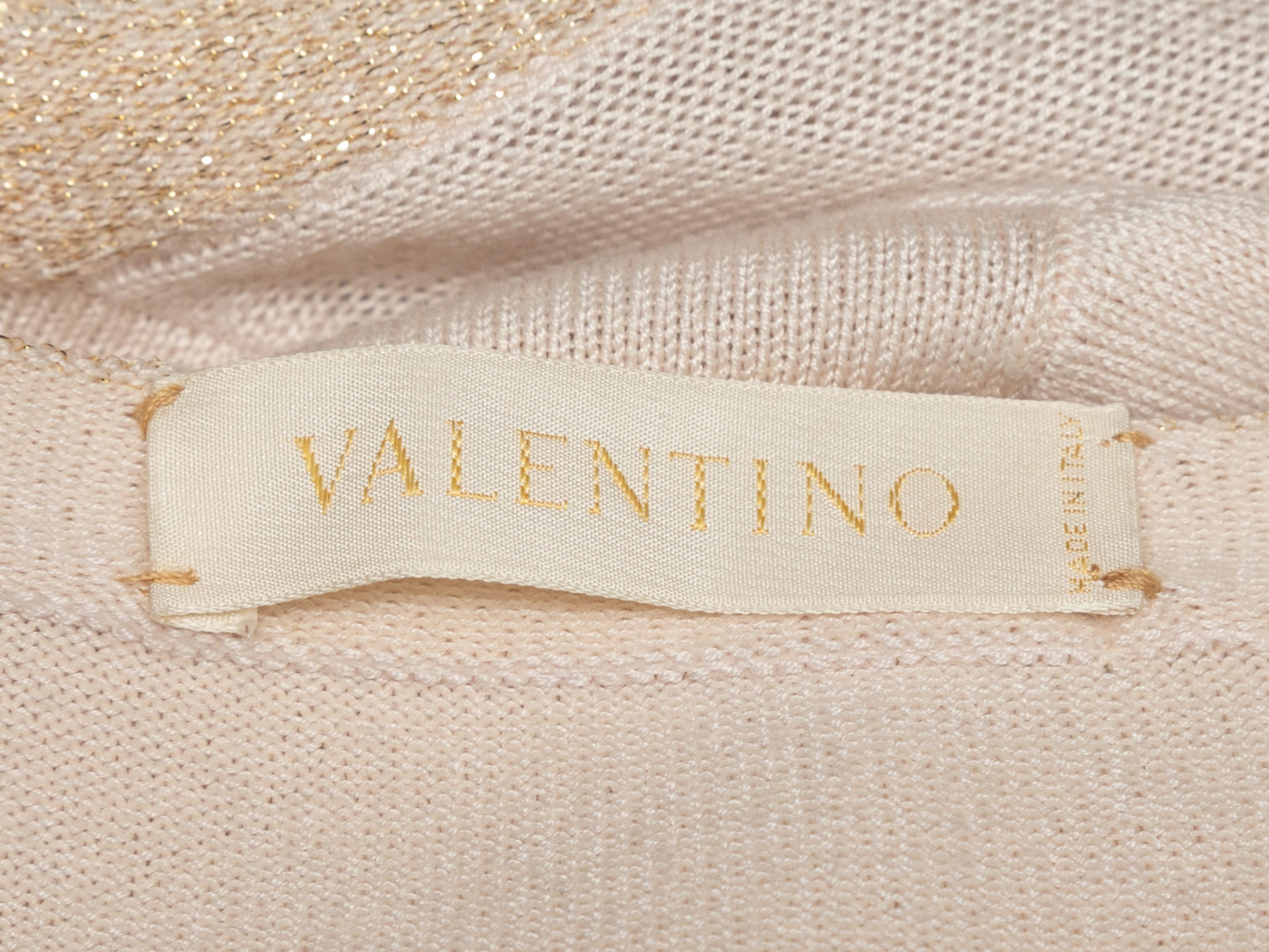 Champagne & Gold Valentino Knit Cardigan & Sleeveless Top Set Size US M For Sale 4
