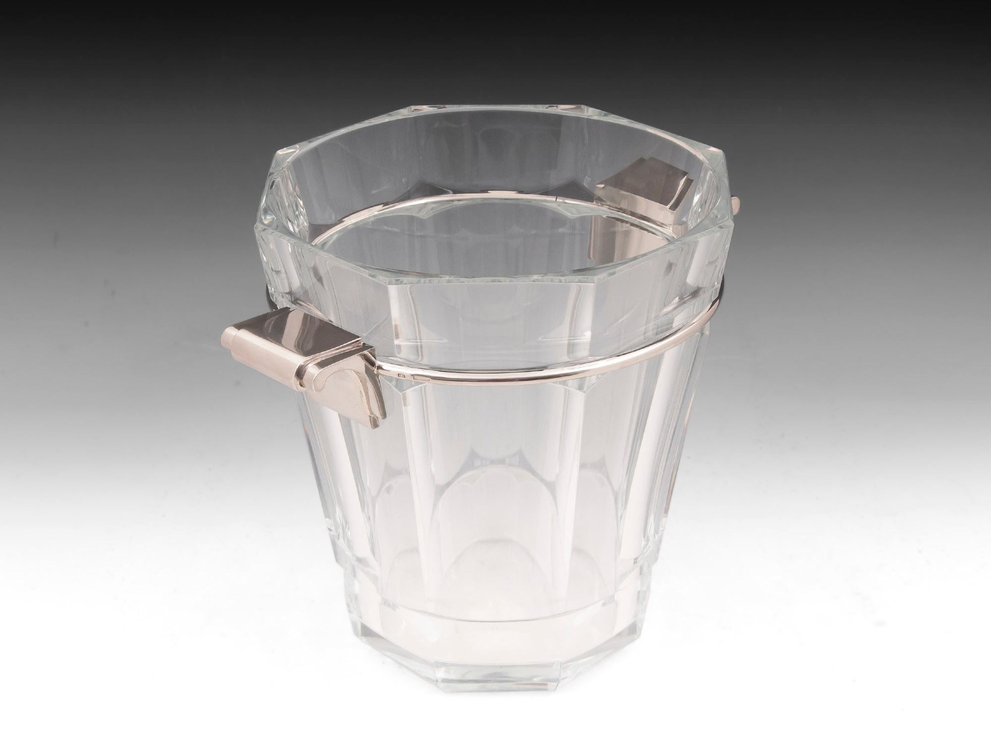 Art Deco Champagne Ice Bucket coller By Val Saint Lambert § A. Charlent For Sale