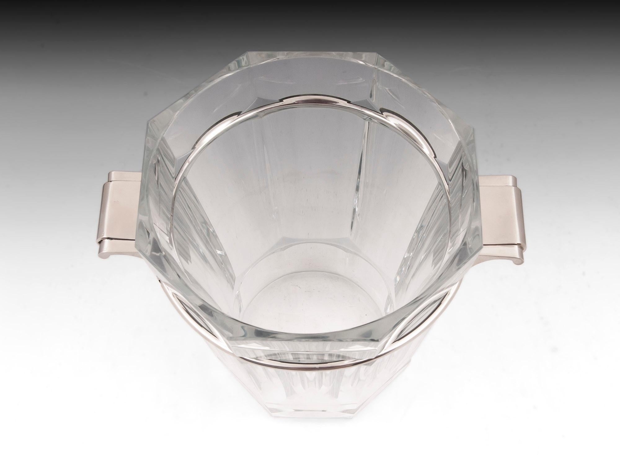Belgian Champagne Ice Bucket coller By Val Saint Lambert § A. Charlent For Sale