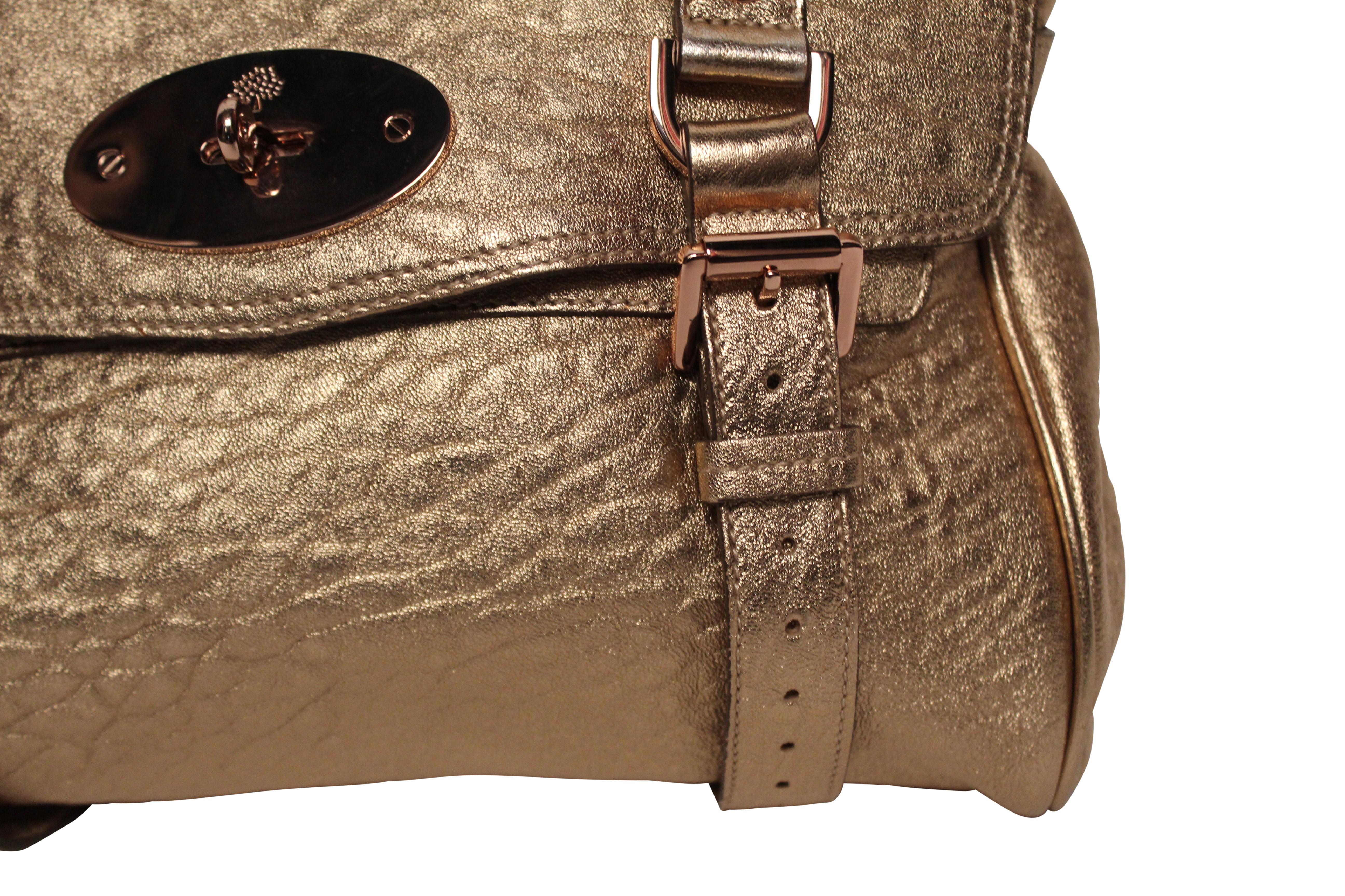 Brown Champagne Mulberry Alexa Handbag For Sale