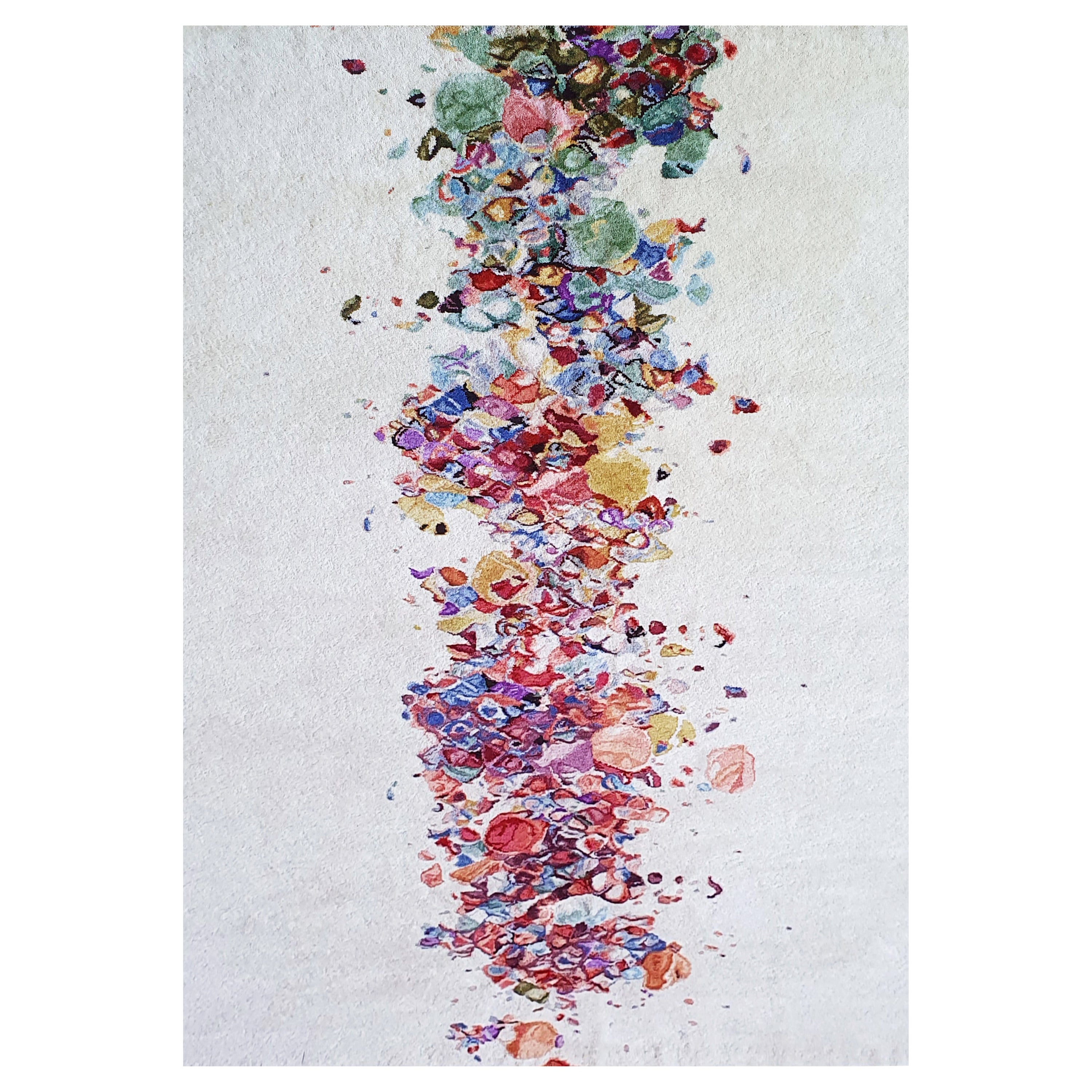 Tappeto contemporaneo in lana annodata a mano Champagne Multi-Coloured Rankin Rugs in vendita