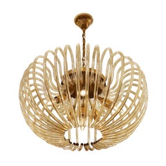 Lampadario "Champagne" in vetro di Murano