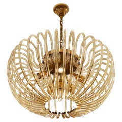 Lampadario "Champagne" in vetro di Murano