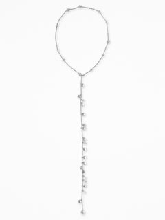 Champagner-Halskette aus rhodiniertem Sterlingsilber und Glaskristallen von O Sh