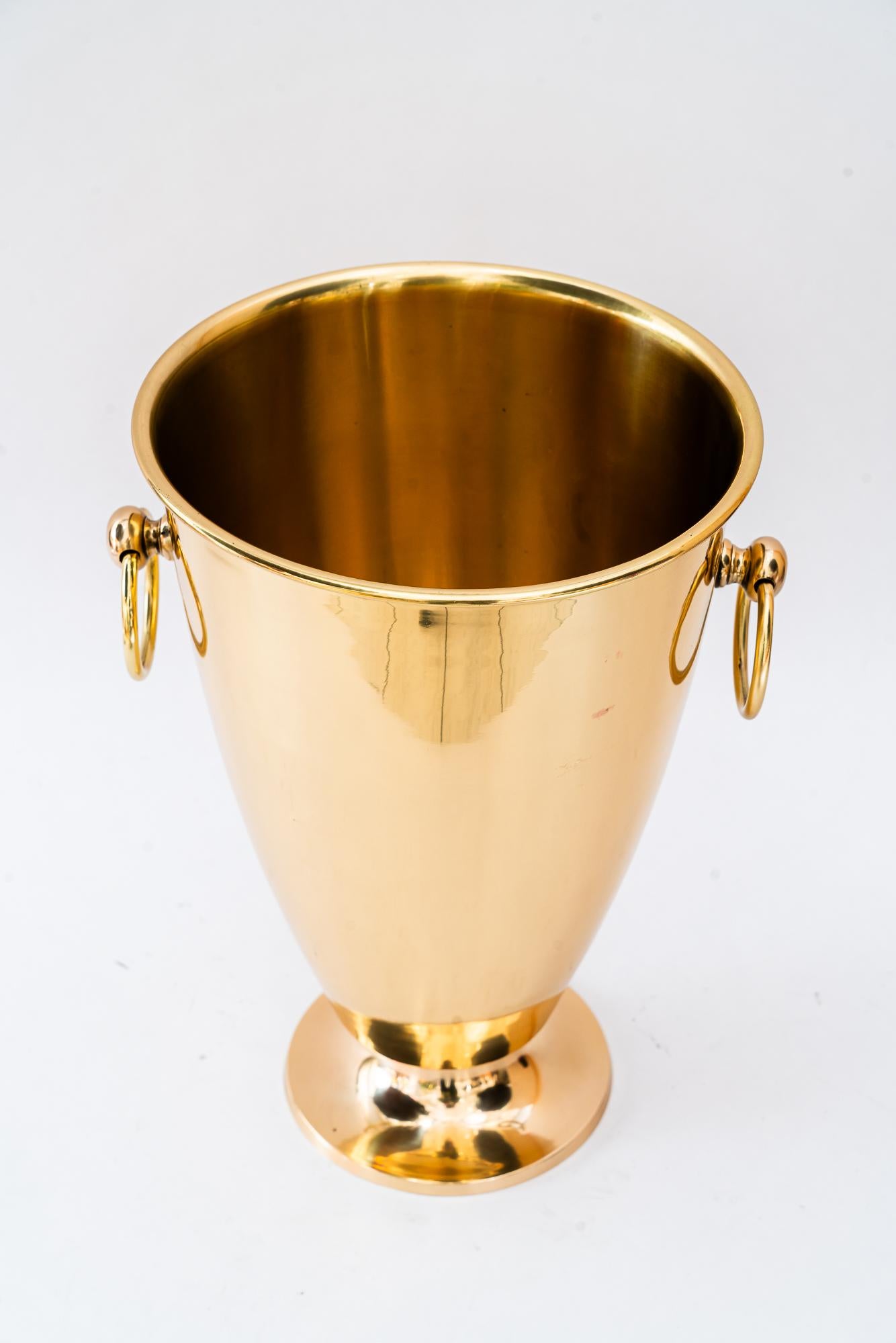 Champagne or wine cooler vienna around 1920s
Brass polished and stove enameled