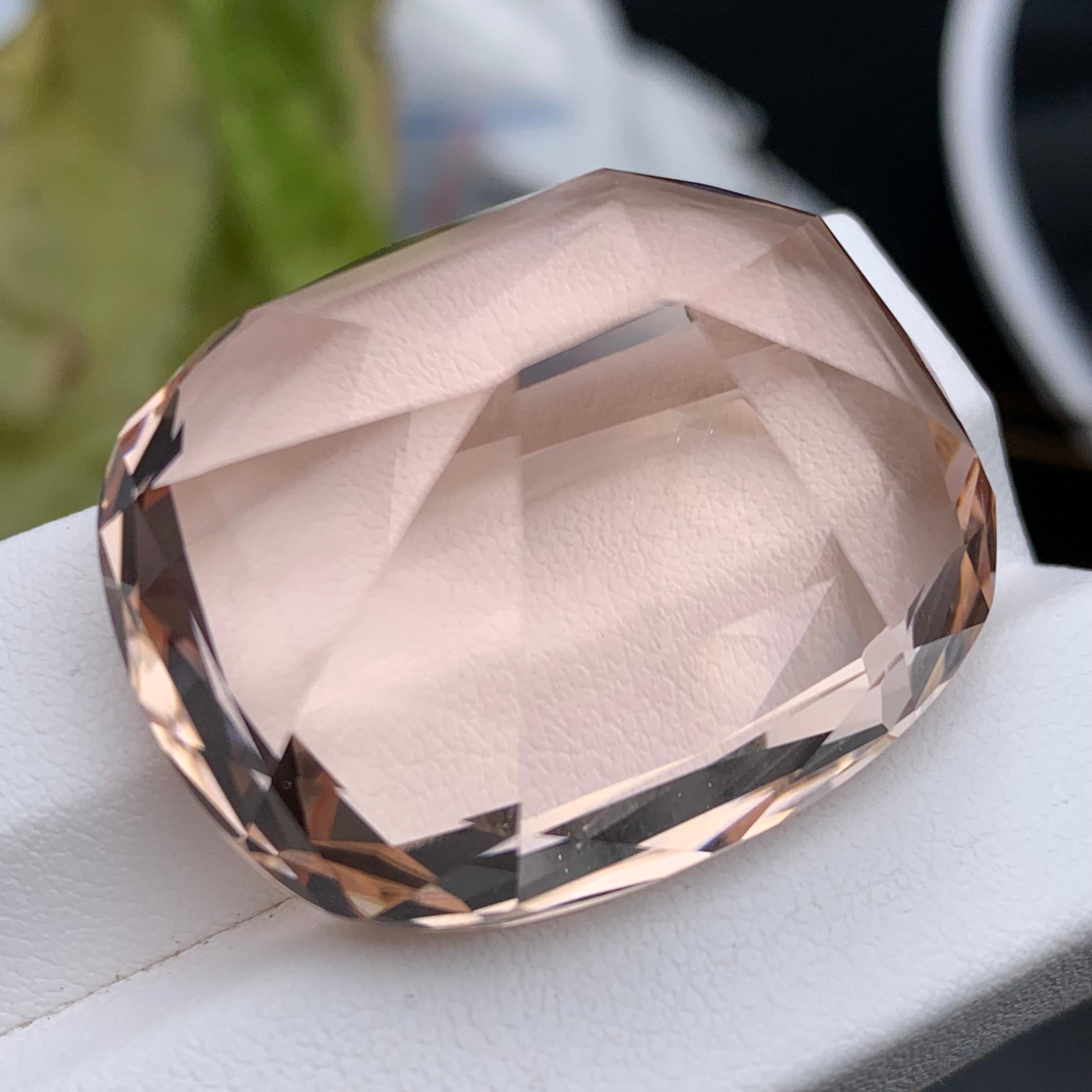 Gemma naturale Morganite sfusa Champagne Peach Big 102.20 Ct Collection'S in vendita 4