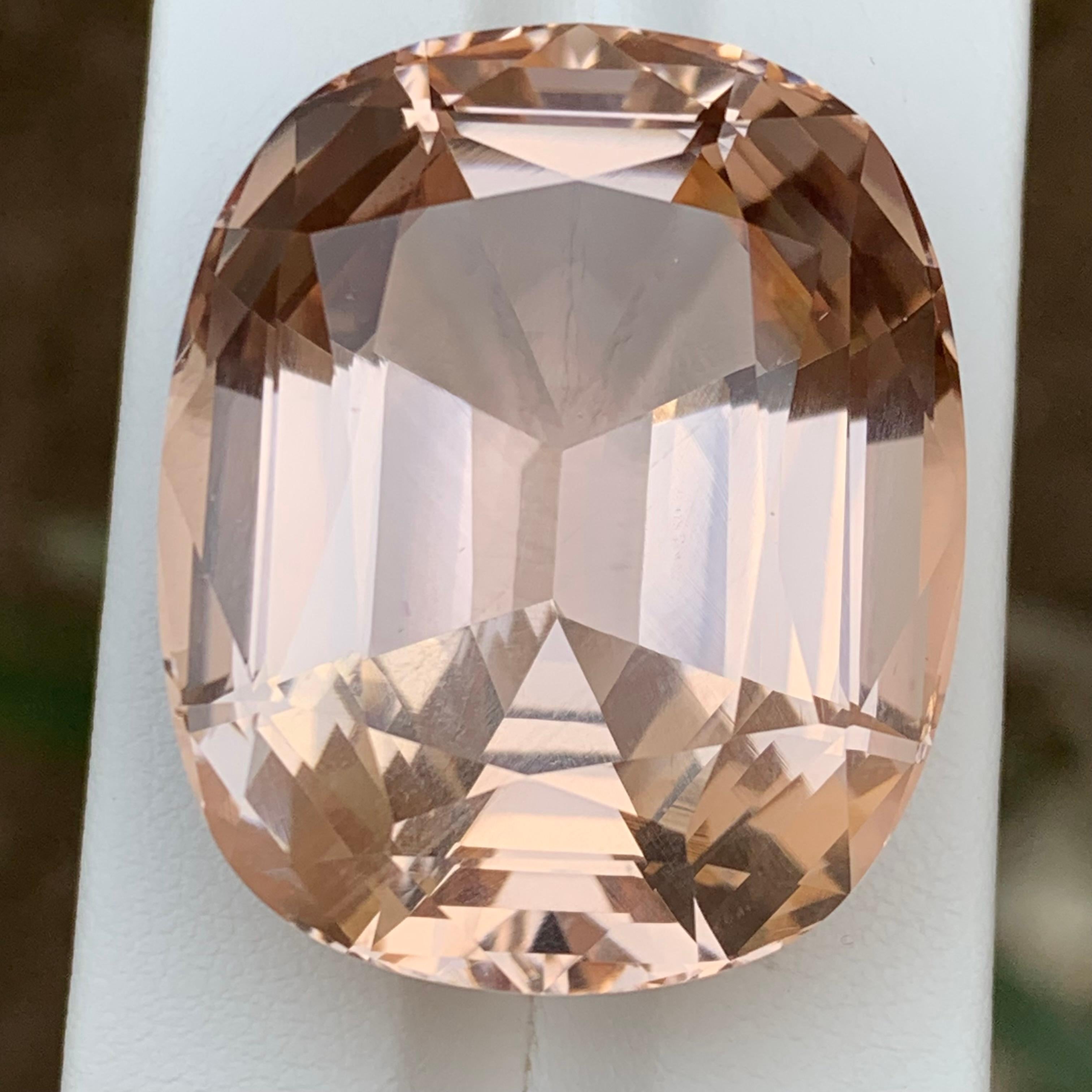 Gemma naturale Morganite sfusa Champagne Peach Big 102.20 Ct Collection'S in vendita 5