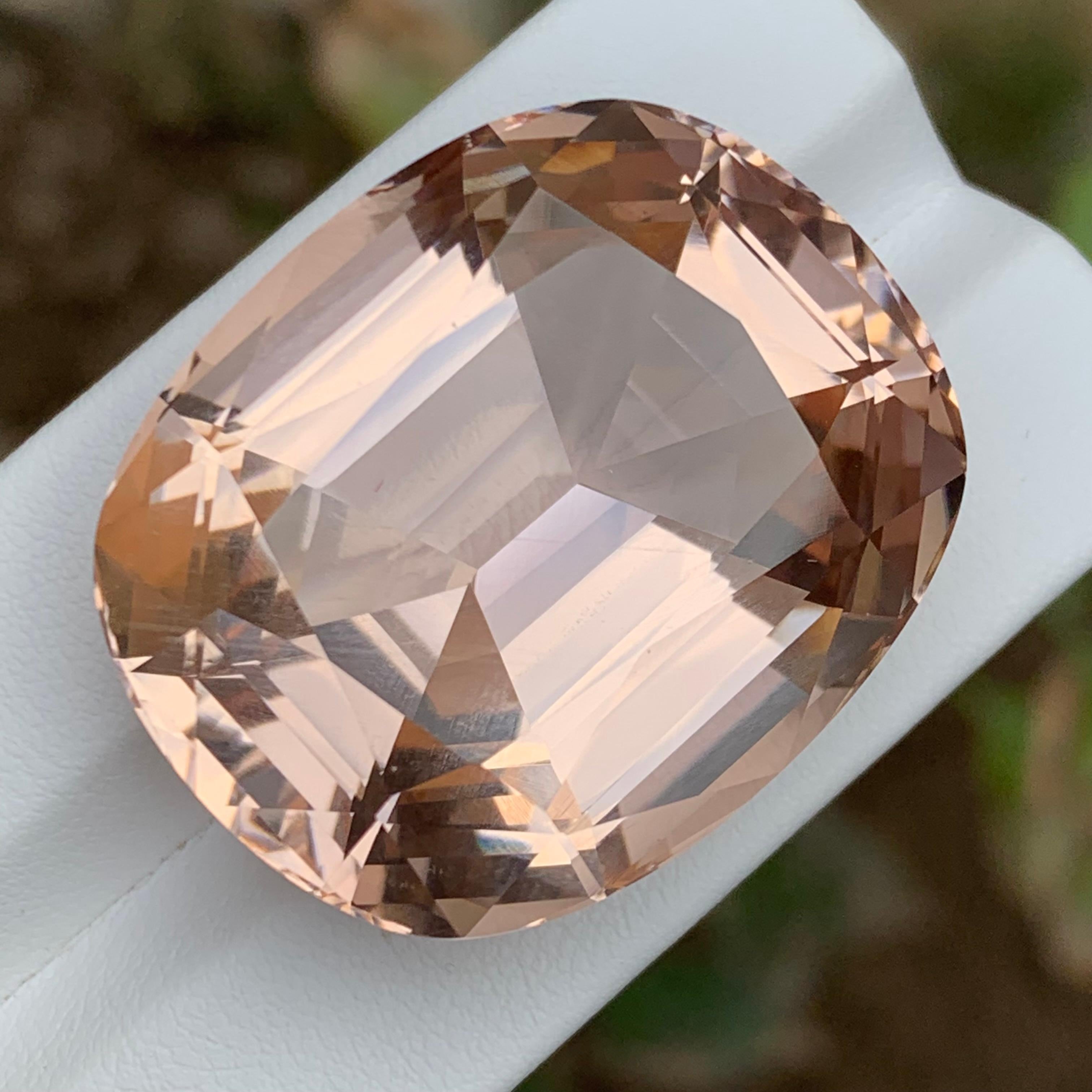 Gemma naturale Morganite sfusa Champagne Peach Big 102.20 Ct Collection'S in vendita 6