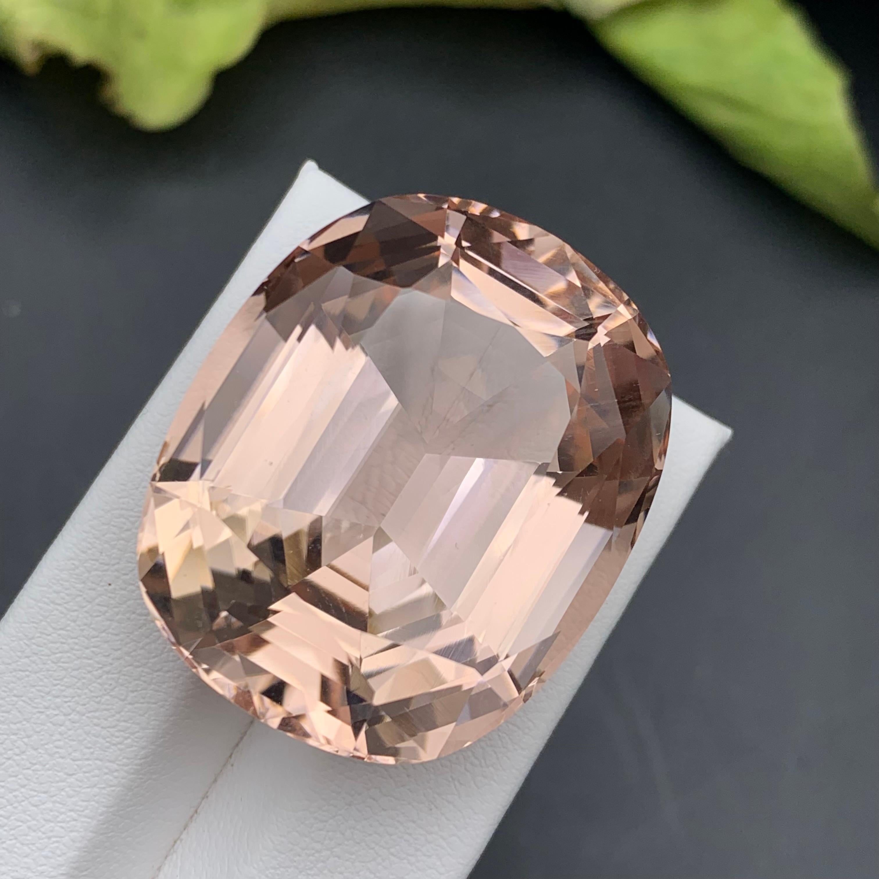 Gemma naturale Morganite sfusa Champagne Peach Big 102.20 Ct Collection'S in vendita 8