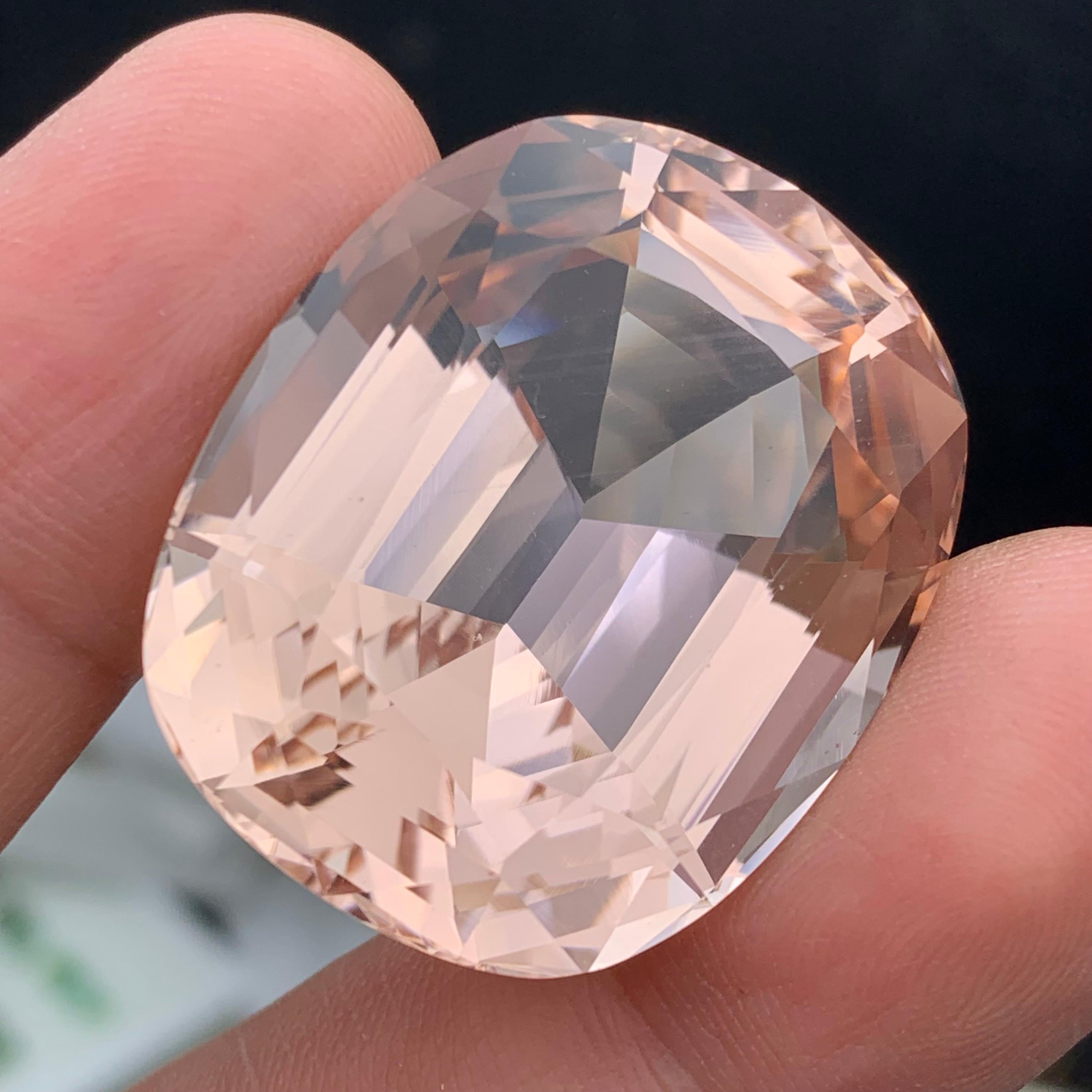 Gemma naturale Morganite sfusa Champagne Peach Big 102.20 Ct Collection'S in vendita 9