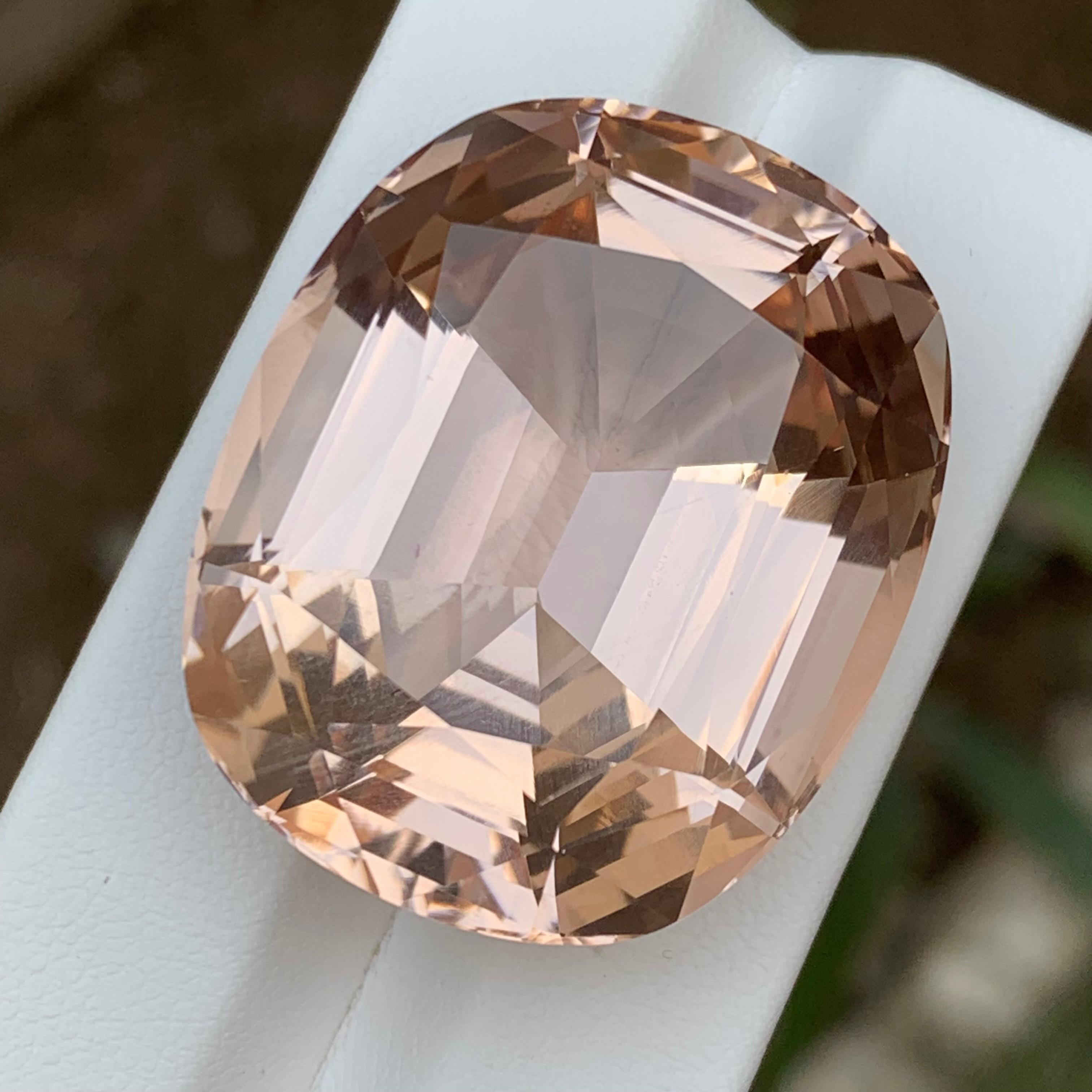 Gemma naturale Morganite sfusa Champagne Peach Big 102.20 Ct Collection'S in vendita 10