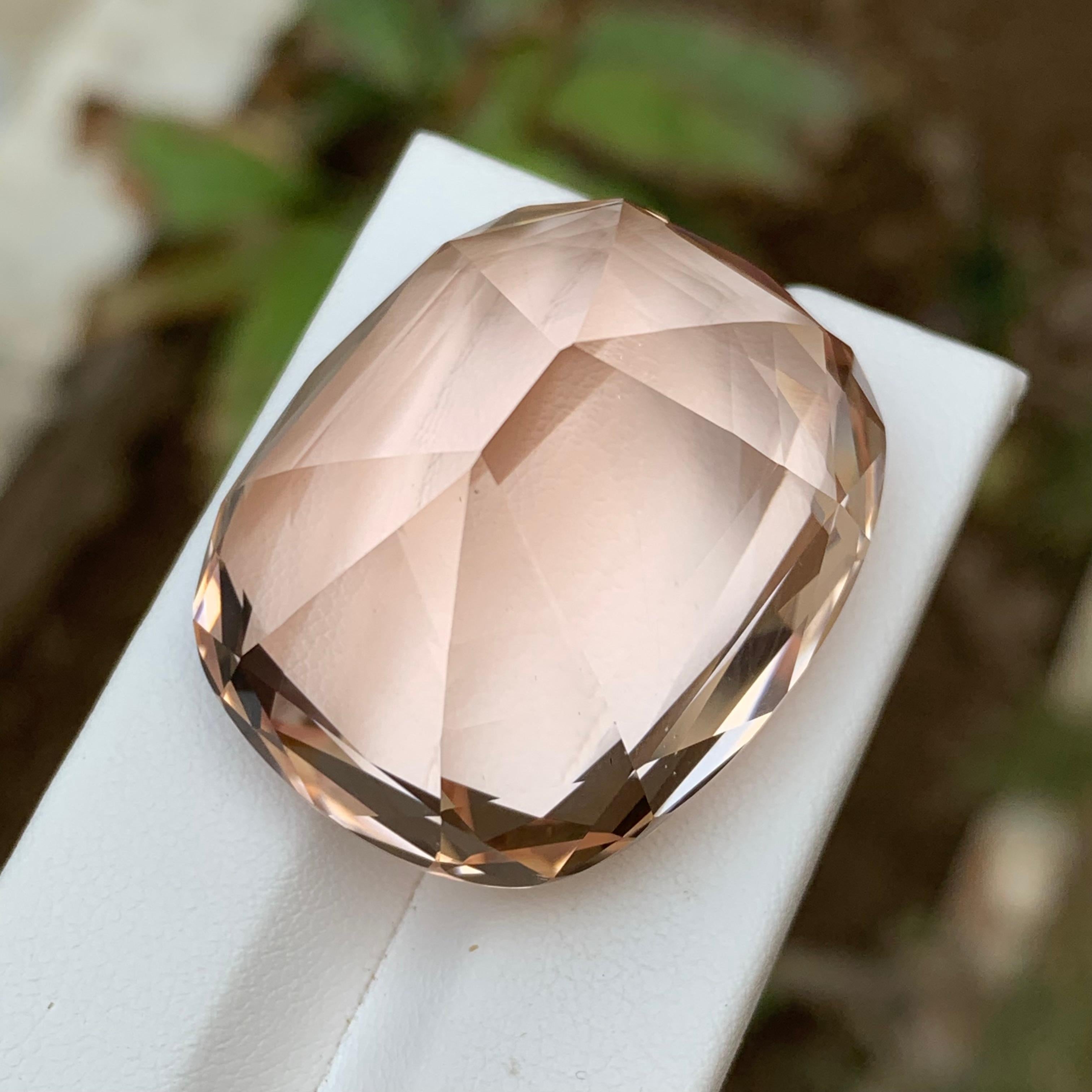 Taglio cuscino Gemma naturale Morganite sfusa Champagne Peach Big 102.20 Ct Collection'S in vendita