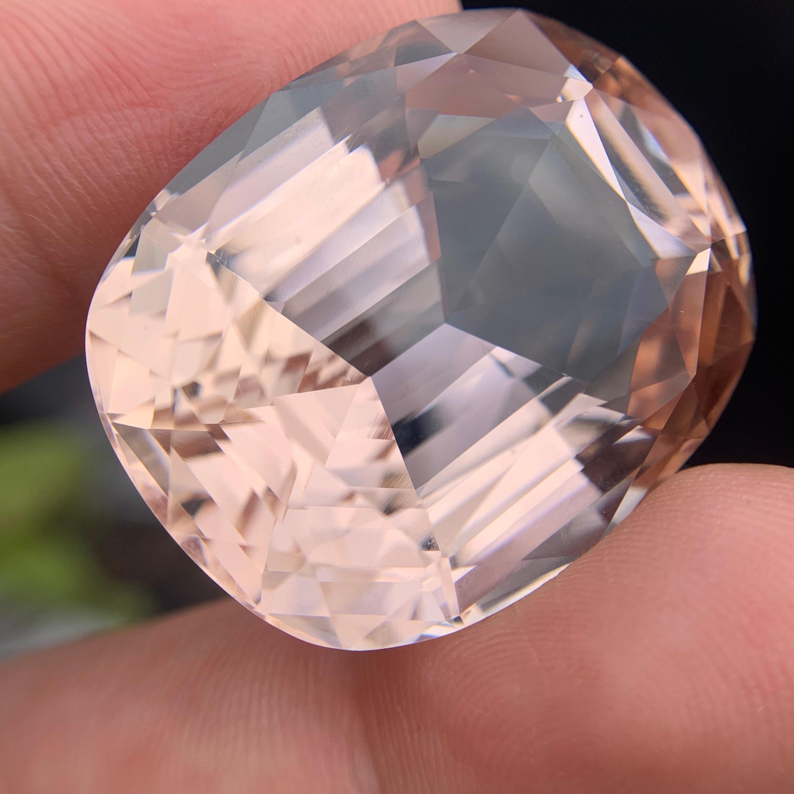 Gemma naturale Morganite sfusa Champagne Peach Big 102.20 Ct Collection'S in vendita 3