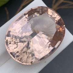 Champagne Peach Big Natural Morganite Loose Gemstone 80.65 Ct Collection Piece